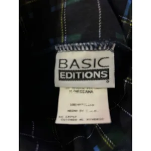 Vintage Basic Editions Turtleneck Sweatshirt Womens M Teddy Bear Plaid USA thumbnail 7