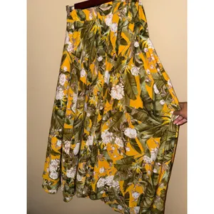 Lulus NWT Away 2 the Islands S Marigold Tropical Wrap Maxi Skirt Resort Vacation thumbnail 5