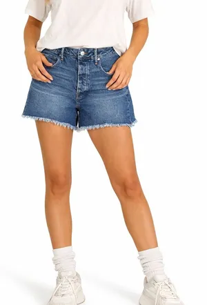 Good American Size 10 High-Rise The Bombshell Denim Jean Shorts thumbnail 1