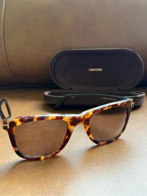 Authentic Tom Ford Leo TF336 55J Havana Black Rectangle Sunglasses Unisex thumbnail 4