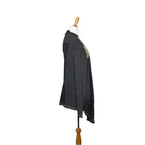 Miss Me Gray Open Front Lace Embellished Cardigan Duster Sweater and Tank Sz Med thumbnail 6