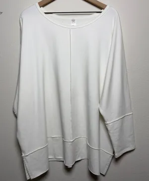SPANX Women AirEssentials Crewneck‎ Tunic Sweater 3X Powder White Relaxed thumbnail 1