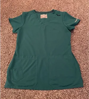 Skechers Women's Teal Green Short Sleeve‎ Scrub Top Size Small thumbnail 1