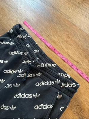 adidas Black Joggers with Allover White Logo Print Women’s Large thumbnail 4