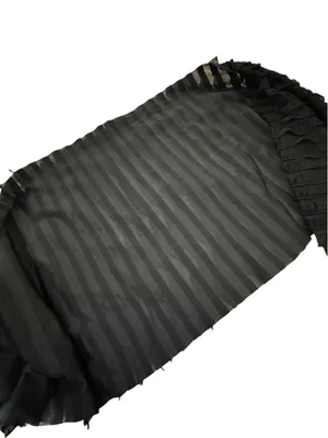 CHRISTOPHER & BANKS Textured Ruffle Scarf 11” x 72” Black EUC thumbnail 6