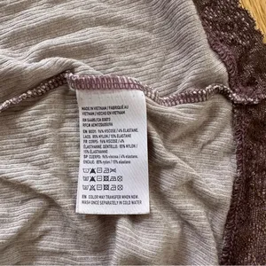 American Eagle Soft & Sexy Ribbed Lace Trim Cami Top in Purple thumbnail 4