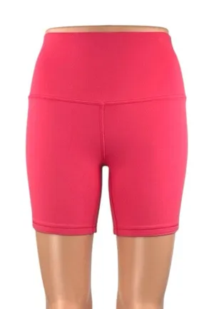 Lululemon Womens Hot Pink High Waisted Yoga Running Athletic Biker Shorts Size 4 thumbnail 1