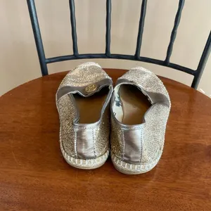 Tory Burch Seaside Glitter‎ Espadrille Flats in Gold Size 5.5 or 36 thumbnail 4