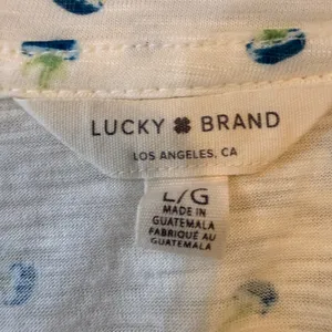 Lucky‎ Brand Beige Cactus Print Tee Relaxed Fit Short Sleeve T Shirt Size L thumbnail 3
