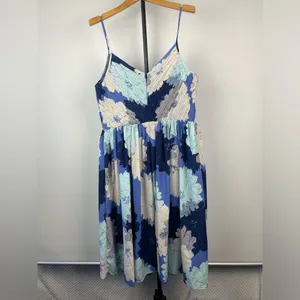 Banana Republic Blue Floral Empire Waist Knee‎ Length Dress with Pockets thumbnail 10