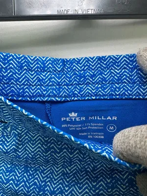 Peter Millar Blue Herringbone Print UPF 50+ Golf Skort Skirt thumbnail 2