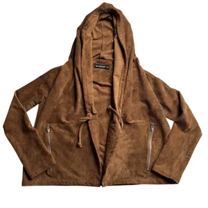 BLANKNYC Supernova Faux Suede Hooded Jacket Brown Size XS thumbnail 5