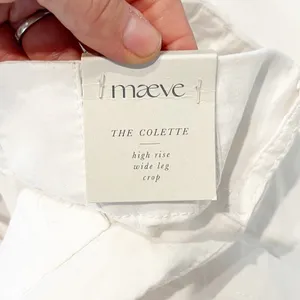 Maeve by Anthropologie The Colette High Rise Wide Leg Cropped Pants White 26 thumbnail 4