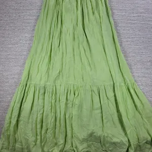 Scotch & Soda Tiered Maxi Dress Womens M Green Deep V Neck Cross Back thumbnail 13