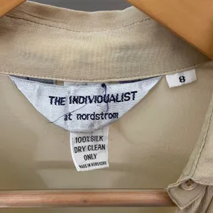 Vintage Nordstrom Silk‎ Blouse Cream Women Button-Up Long Sleeve Top Hong Kong thumbnail 7
