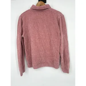 Alfred Dunner Zip Up Sweater Women S Pink Cable Knit Chenille Soft Cozy‎ Casual thumbnail 3