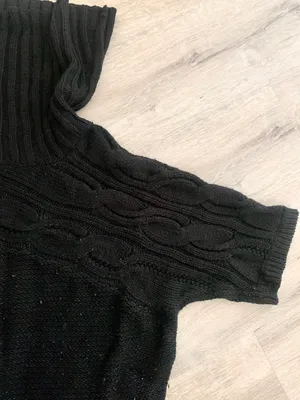 Black Turtle Neck Lose Knit Sweater Size M Size M thumbnail 3