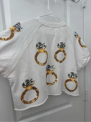 Queen of Sparkles ring sparkle sweatshirt top bling thumbnail 6