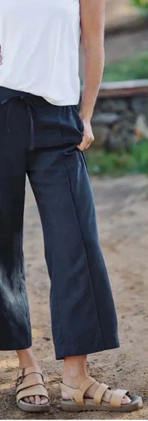 RipSkirt Hawaii Womens XXL Wide Leg Crop Pants Black Casual Coastal Outdoors thumbnail 1