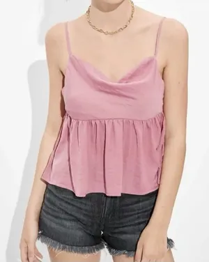 New American Eagle Outfitters Silky Cowl Neck Babydoll Top thumbnail 1