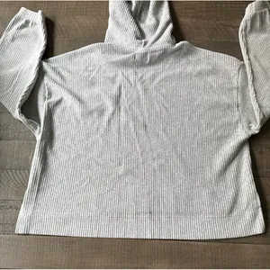 Aerie Women's Gray Ribbed Knit Oversized Cropped‎ Pullover Hoodie Size Large thumbnail 11