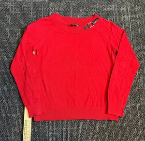 Ralph Lauren Red Sweater With Buckle Accent Size Large thumbnail 1