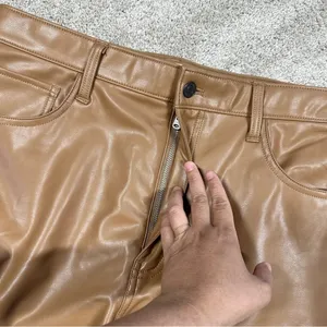 Abercrombie & Fitch Curve Love 90s Straight Ultra Hi Rise Pants Vegan Leather 31 thumbnail 10