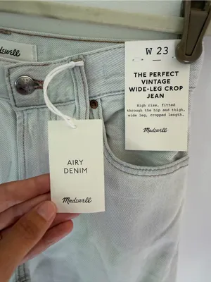 Madewell Light Wash the perfect vintage Wide Leg crop Jeans 23 thumbnail 3