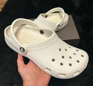 CROCS white clogs mules sandals shoes  thumbnail 1