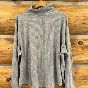 Madewell MWL Brushed Rib Long-Sleeve Turtleneck Top thumbnail 3