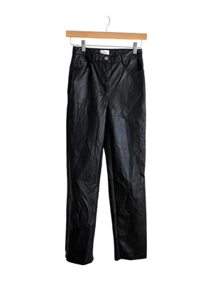 Aritzia Wilfred The Melina Pant Black Vegan Leather Straight Leg Size 0 thumbnail 2