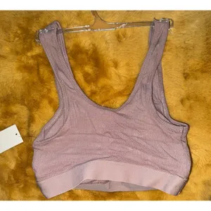 Steve Madden Ribbed Bralette Lounge Activewear Top,‎ Bark, Size M, NWT thumbnail 2