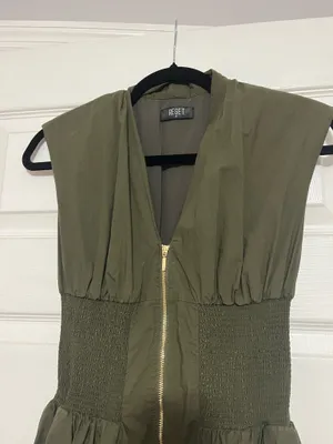 Reset Zipper Midi Dress Green thumbnail 4