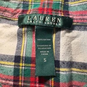Lauren Ralph Lauren Womens‎ Plaid Flannel Pajama Top Red Green Crest Small Cozy thumbnail 3