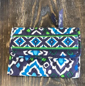Vera Bradley Quilted Wallet in Ink Blue Medallion Print thumbnail 1