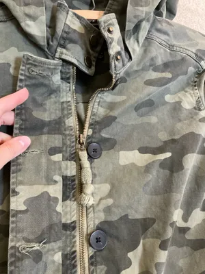 Lucky Brand Camo Coat Green Parka Anorak Jacket Women’s thumbnail 8