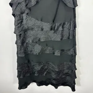 S.L. Fashions‎ Dress 14 Black Tiered Sleeveless Beaded Glam Goth Cocktail Party thumbnail 3