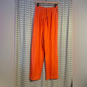 Free People | Free In You Pull On Pleated Trousers, Orange, XS thumbnail 5