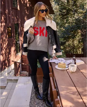 Vici Black Leather Sherpa Jacket  thumbnail 2