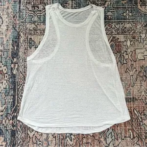 Lululemon Timeless Classic Tank White Athletic Sheer Sleeveless Shirt Racerback thumbnail 4