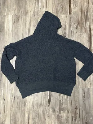 POL Popcorn Knit Hooded Sweater Gray 2XL Plus thumbnail 5