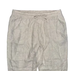Athleta Retreat High Rise 100% Linen Ankle Pants Undyed Size XL Pull On Neutral thumbnail 4