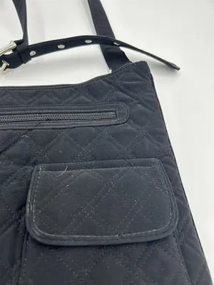 Vera Bradley Black Microfiber Hipster Large Adjustable Strap Crossbody Bag thumbnail 3