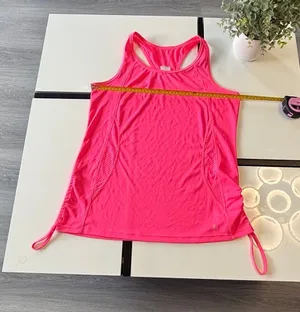 Danskin Now Bright Pink Mesh Accent Active Tank Top - Size M (8-10) thumbnail 1