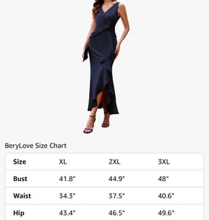 BeryLove Formal Evening Midi Ruffle Dress Navy Size 2XL New With Tag thumbnail 9