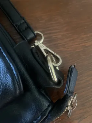 Black super soft faux leather crossbody bag with detachable strap like new thumbnail 5