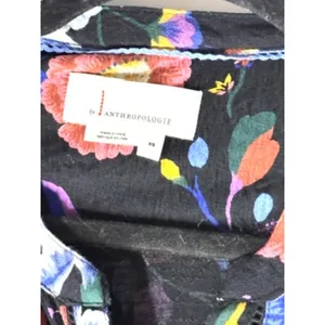 Anthropology XS Floral Cropped Ruffle Hem Shirt Top Whimsygoth Coquette thumbnail 5