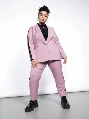 Wildfang The Empower Colorblock Tux Blazer Mauve Black Womens Tailored Medium thumbnail 11
