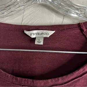 Frye &‎ Co. Burgundy Fox Tail Heritage Raw Hem Thumb Holes Top thumbnail 3