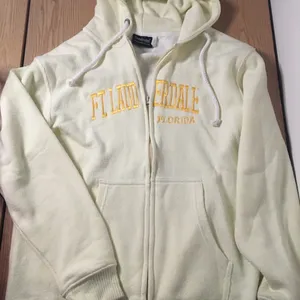 #2 Women FT Lauderdale Florida Zip Up Hoodie Stretchy Cream Yellow Size Large XL thumbnail 1